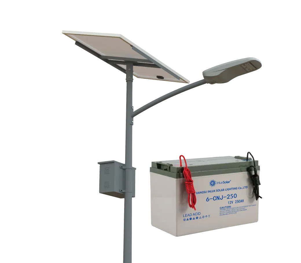 Lampadaire solaire batterie en gel (30W-200W)