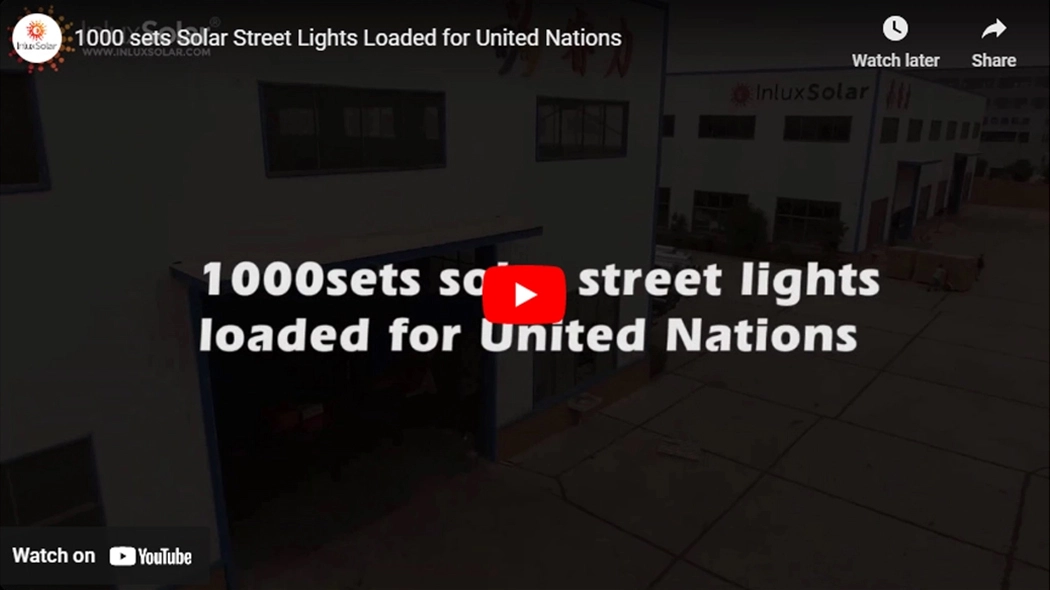 1000 ensembles de lampadaires solaires chargés pour les Nations Unies