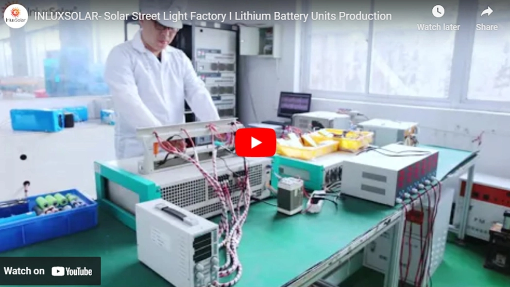 Production d'unités de batterie au lithium INLUX SOLAR-usine de lampadaire solaire