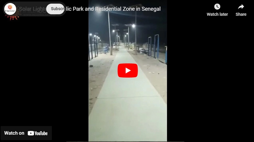 Lumières solaires pour parc public et zone résidentielle au Sénégal