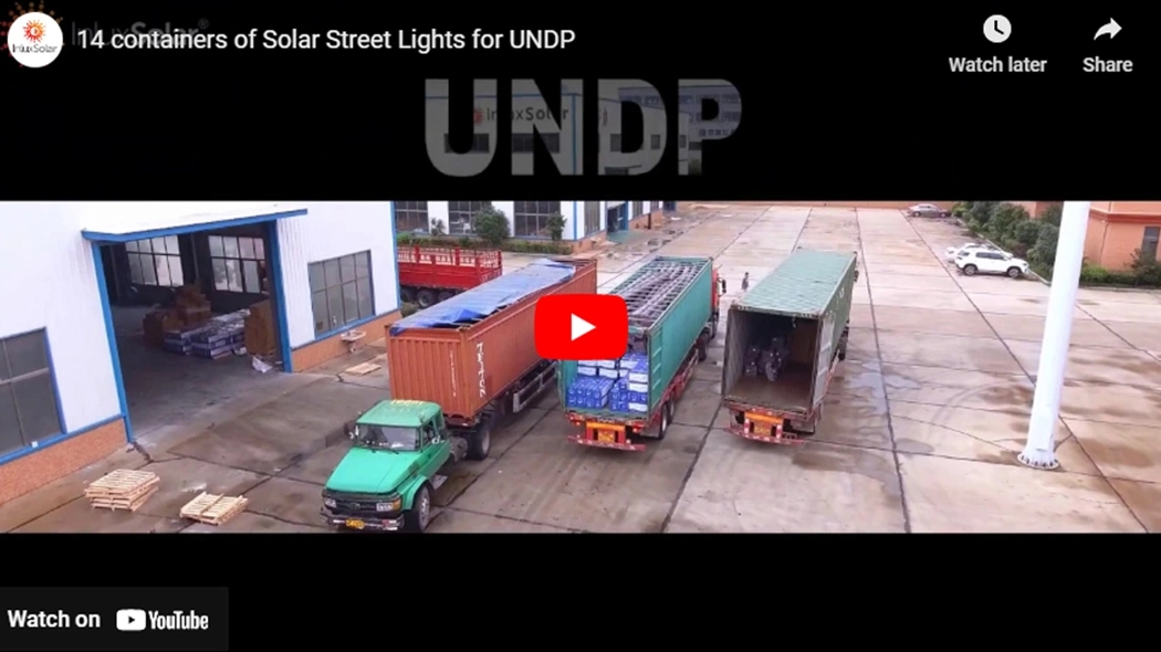 14 conteneurs de lampadaires solaires pour le PNUD