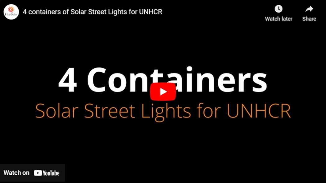 4 conteneurs de lampadaires solaires pour le HCR