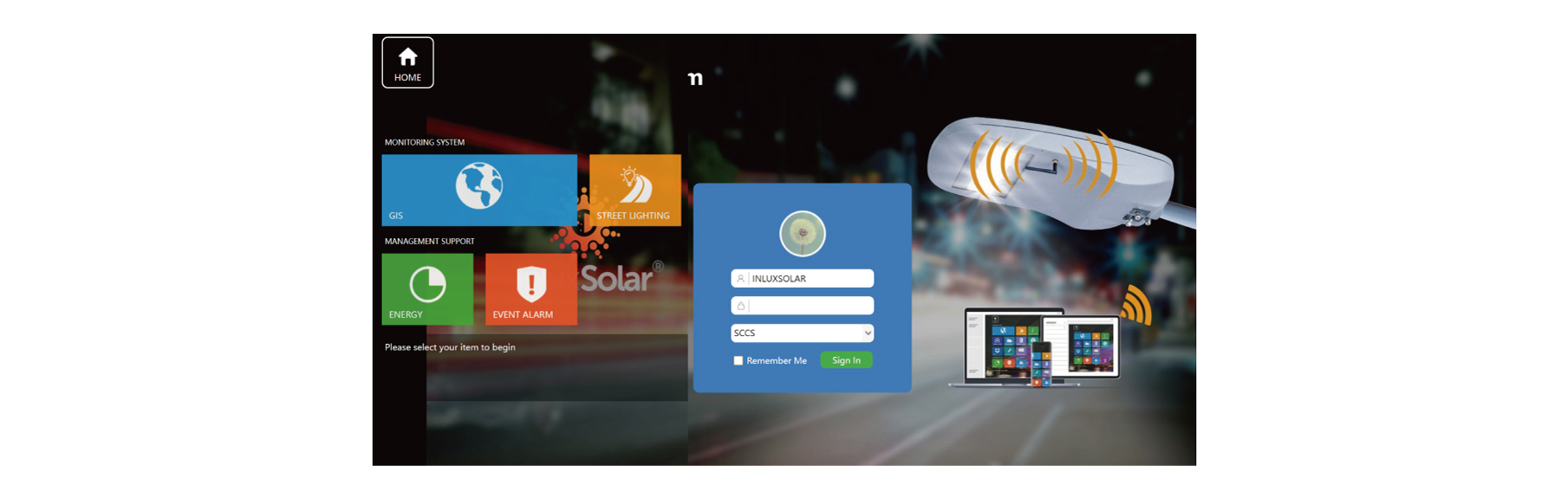 LORA Smart Solar Street Light (30W-150W) Online Monitoring Platform